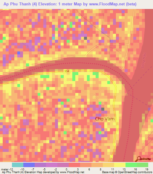 Ap Phu Thanh (4),Vietnam Elevation Map