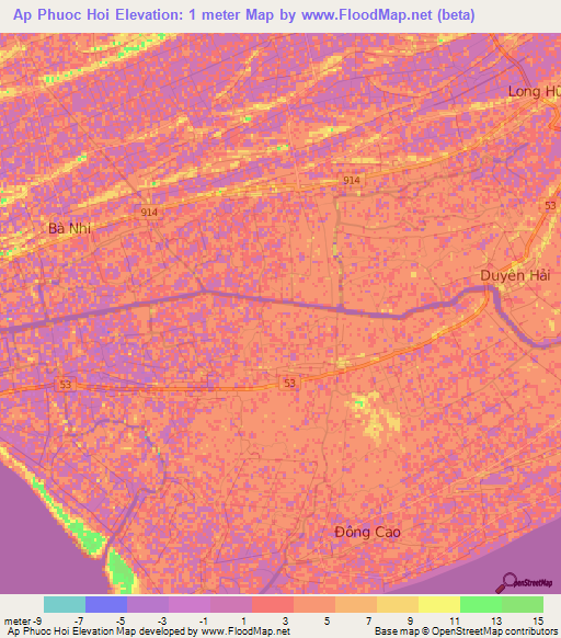 Ap Phuoc Hoi,Vietnam Elevation Map