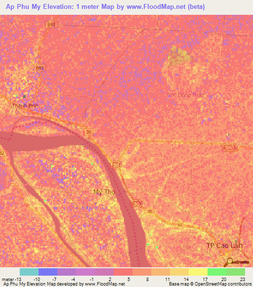 Ap Phu My,Vietnam Elevation Map