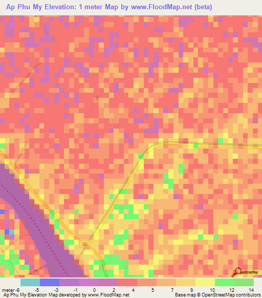 Ap Phu My,Vietnam Elevation Map