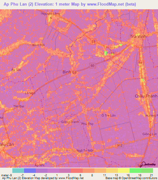 Ap Phu Lan (2),Vietnam Elevation Map