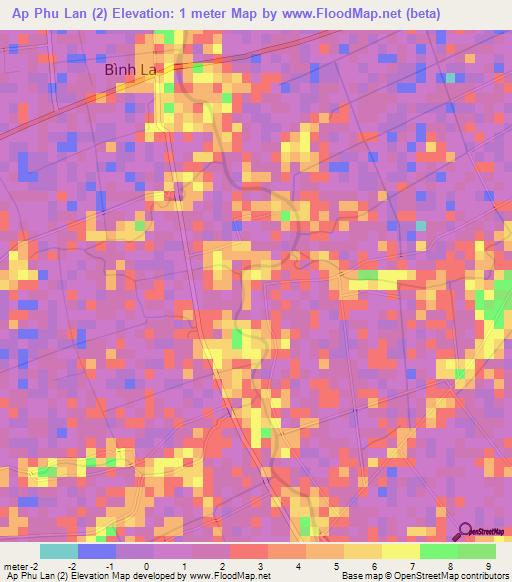 Ap Phu Lan (2),Vietnam Elevation Map