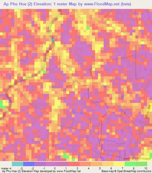 Ap Phu Hoa (2),Vietnam Elevation Map