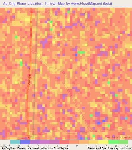 Ap Ong Kham,Vietnam Elevation Map