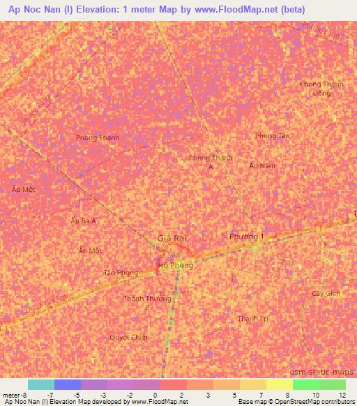 Ap Noc Nan (I),Vietnam Elevation Map