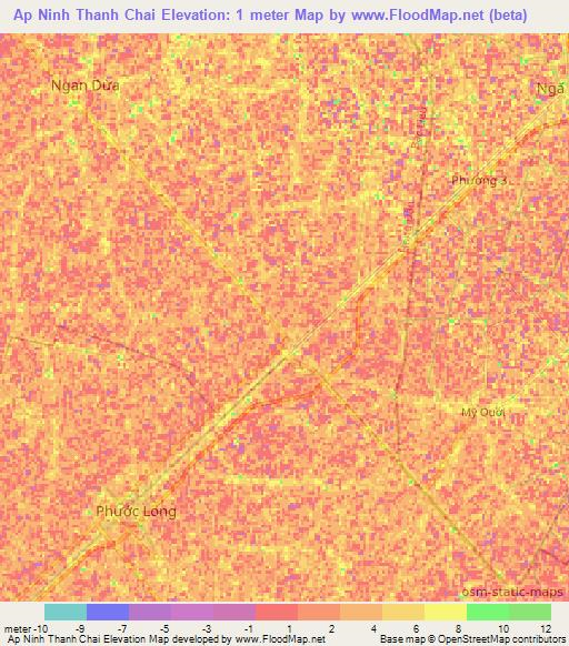 Ap Ninh Thanh Chai,Vietnam Elevation Map