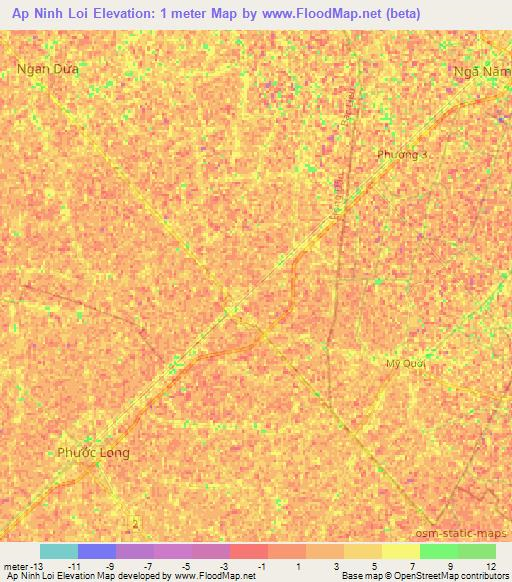 Ap Ninh Loi,Vietnam Elevation Map