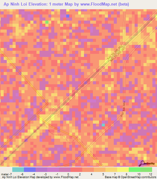 Ap Ninh Loi,Vietnam Elevation Map