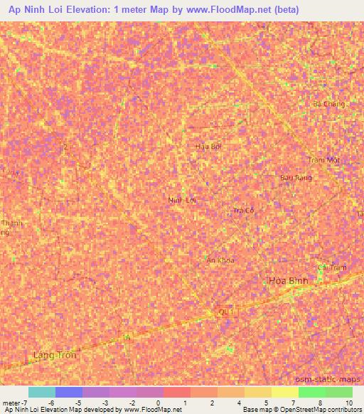 Ap Ninh Loi,Vietnam Elevation Map