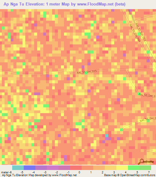 Ap Nga Tu,Vietnam Elevation Map