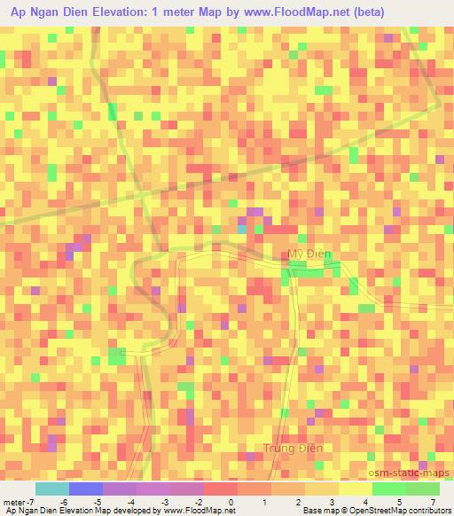 Ap Ngan Dien,Vietnam Elevation Map