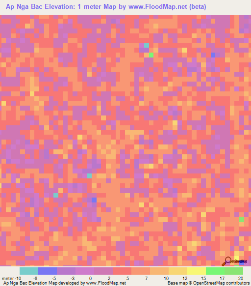 Ap Nga Bac,Vietnam Elevation Map