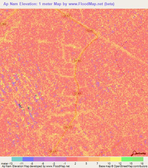 Ap Nam,Vietnam Elevation Map