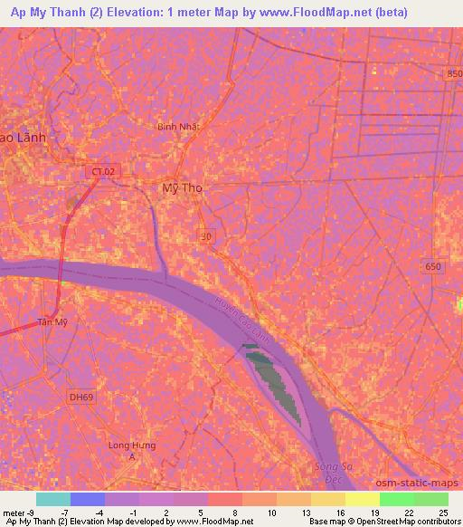 Ap My Thanh (2),Vietnam Elevation Map