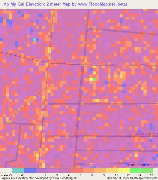 Ap My Qui,Vietnam Elevation Map