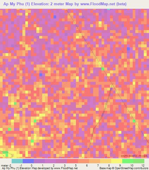 Ap My Phu (1),Vietnam Elevation Map