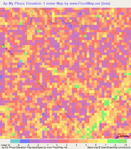 Ap My Phuoc,Vietnam Elevation Map