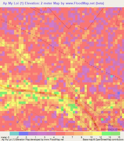 Ap My Loi (1),Vietnam Elevation Map