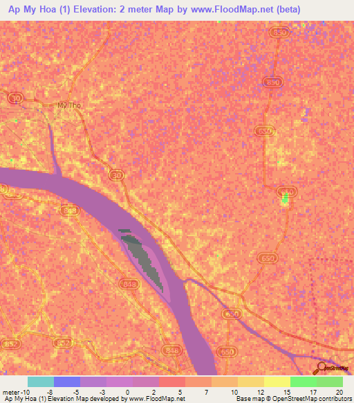 Ap My Hoa (1),Vietnam Elevation Map