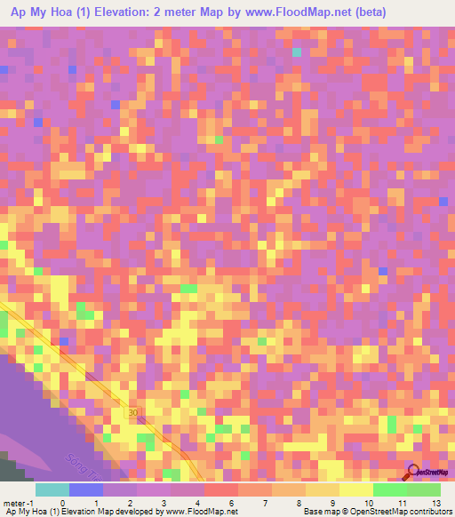 Ap My Hoa (1),Vietnam Elevation Map