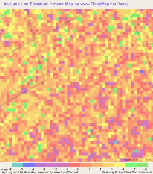 Ap Lung Lon,Vietnam Elevation Map