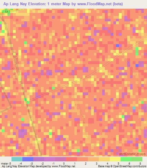 Ap Lang Nay,Vietnam Elevation Map