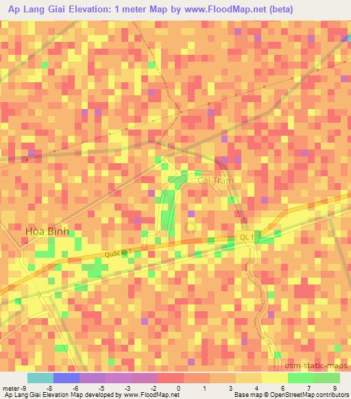 Ap Lang Giai,Vietnam Elevation Map