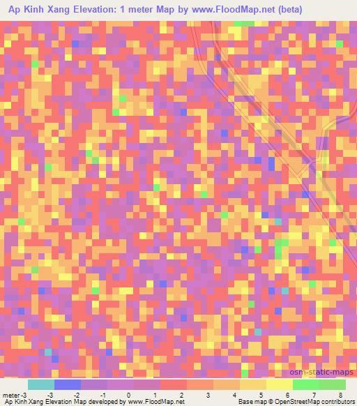 Ap Kinh Xang,Vietnam Elevation Map