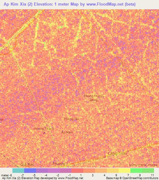 Ap Kim Xia (2),Vietnam Elevation Map