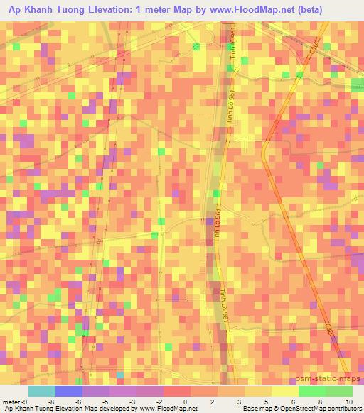 Ap Khanh Tuong,Vietnam Elevation Map