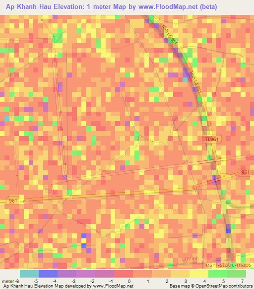Ap Khanh Hau,Vietnam Elevation Map