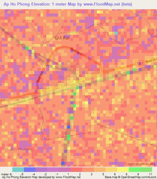 Ap Ho Phong,Vietnam Elevation Map