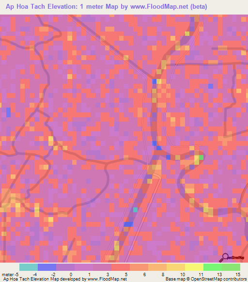 Ap Hoa Tach,Vietnam Elevation Map