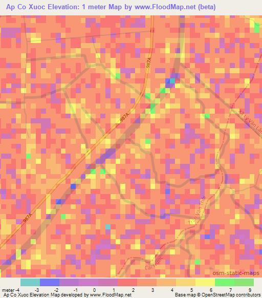 Ap Co Xuoc,Vietnam Elevation Map