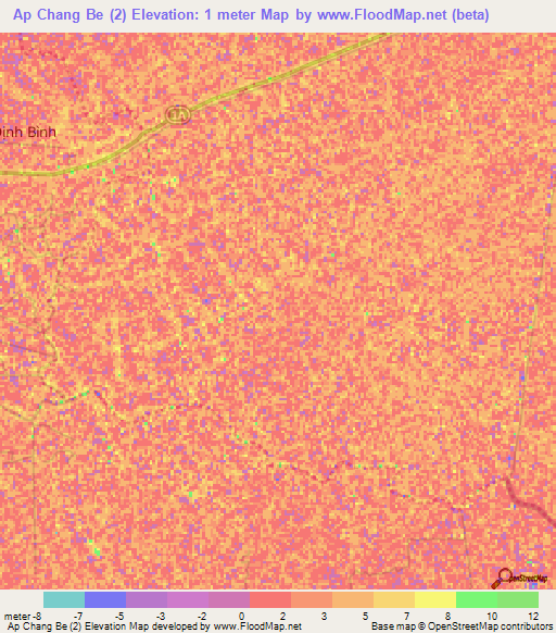 Ap Chang Be (2),Vietnam Elevation Map