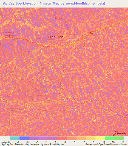 Ap Cay Sop,Vietnam Elevation Map