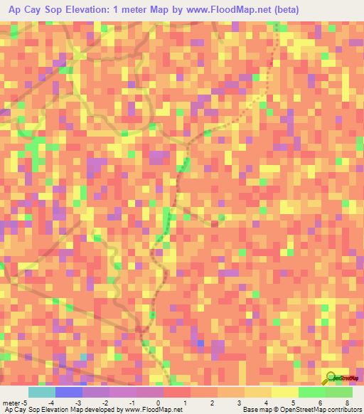 Ap Cay Sop,Vietnam Elevation Map