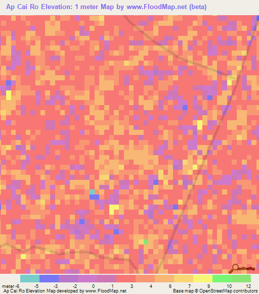 Ap Cai Ro,Vietnam Elevation Map