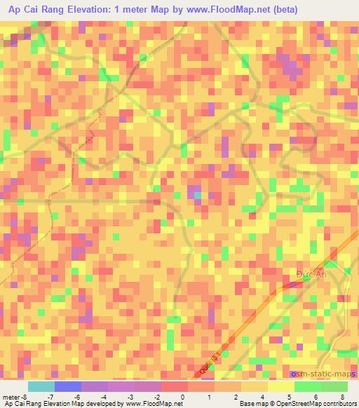 Ap Cai Rang,Vietnam Elevation Map