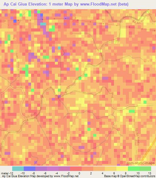 Ap Cai Giua,Vietnam Elevation Map