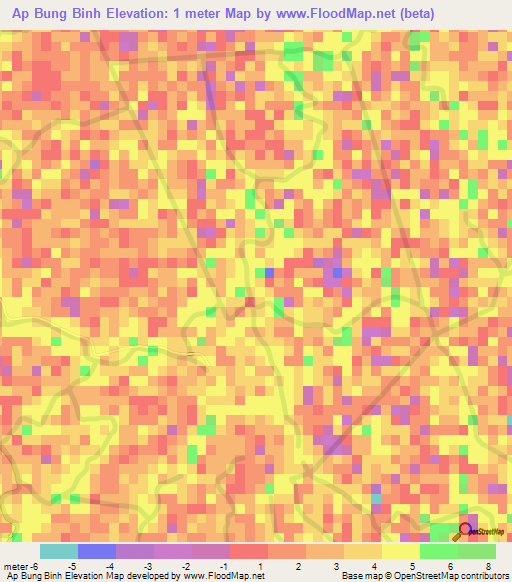 Ap Bung Binh,Vietnam Elevation Map