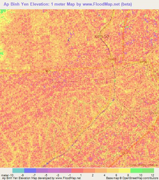 Ap Binh Yen,Vietnam Elevation Map