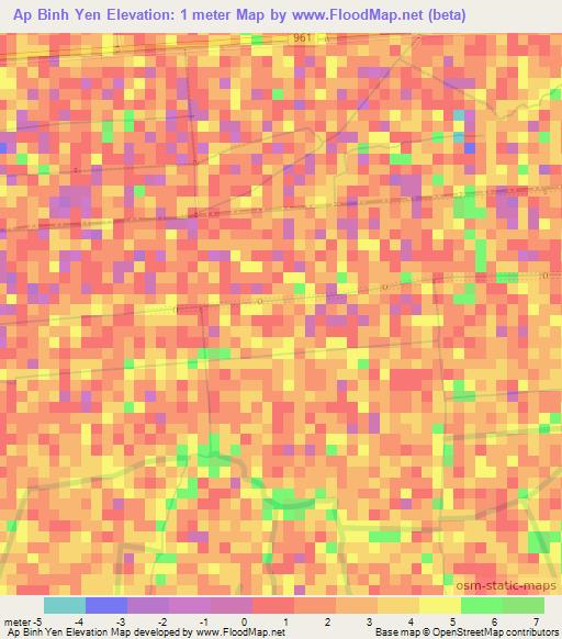 Ap Binh Yen,Vietnam Elevation Map