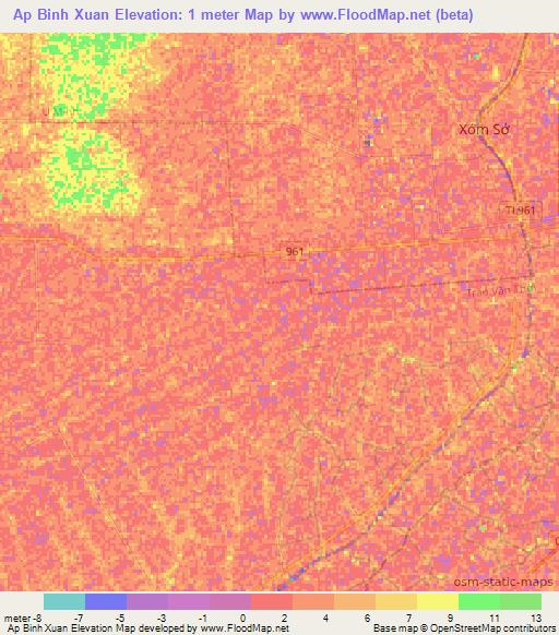 Ap Binh Xuan,Vietnam Elevation Map