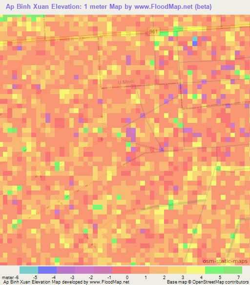 Ap Binh Xuan,Vietnam Elevation Map