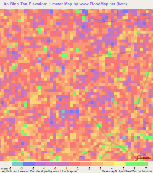 Ap Binh Tan,Vietnam Elevation Map