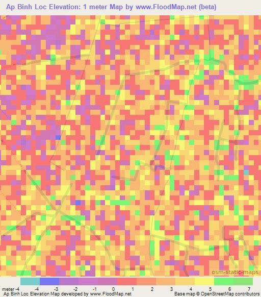 Ap Binh Loc,Vietnam Elevation Map