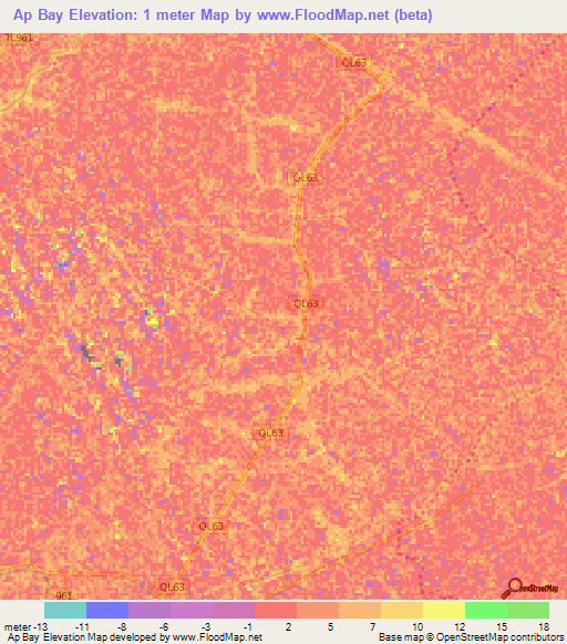 Ap Bay,Vietnam Elevation Map