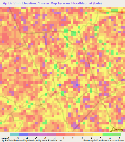 Ap Ba Vinh,Vietnam Elevation Map