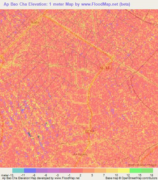 Ap Bao Cha,Vietnam Elevation Map